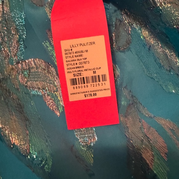 NWT Lilly Pulitzer Galiana silk top M - Picture 4 of 5